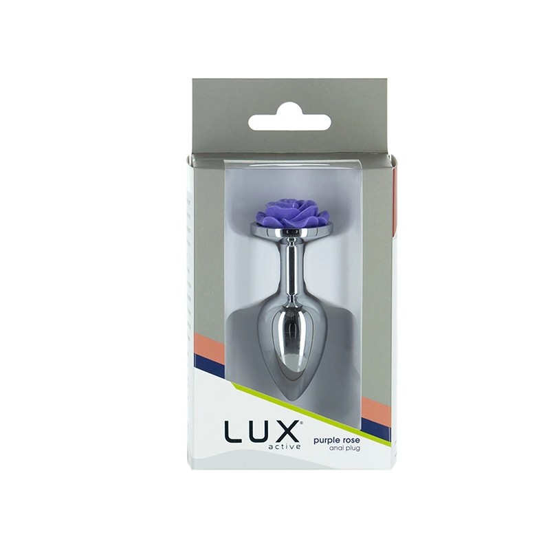 Plug analny - Lux Active Metal Butt Plug Purple Rose